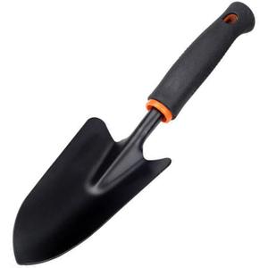 Bend-Proof Garden Trowel - Heavy Duty Polished Stainless Steel - Rust Resistant Oversized Garden Hand Shovel for Quicker Work - Digs Through Rocky/Heavy soils - Comfort Grip (1), Black