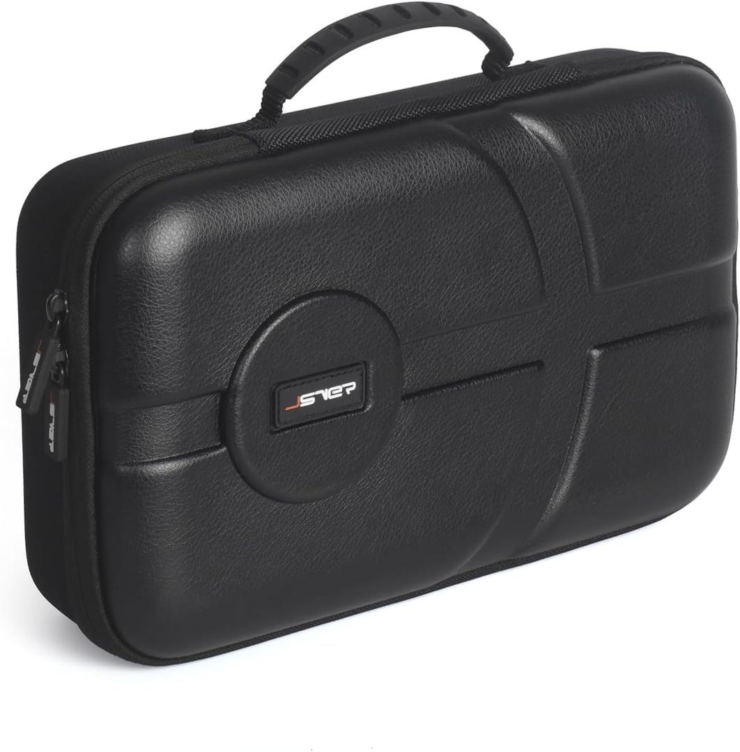 2 x JSVER Carrying Case for DJI Mini 4 Pro PU Leather Travel Storage Case Compatible with DJI Mini 4 Pro Fly More Combo Drone, Support 2 batteries and Remote Controller Accessories