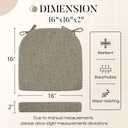Basic Beyond Chair Cushions for Dining Chairs 4 Pack, Kitchen Chair Cushions with Ties and Non Slip Backing, 16 x 16 inches Chair Pads for Dining Chairs (Khaki)