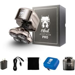 Skull Shaver Pitbull Platinum Pro:Head Shaver for Men - Bald Head Shavers with Wet/Dry Technology, Ergonomic Design, Travel Lock, and Accessories. Perfect Grooming Kit and Prime Gift for Men