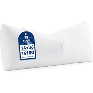 MIULEE 14x36 Synthetic Down Alternative Pillow Insert, Fluffy Soft Throw Pillow for Couch Bed Sofa Plush Luxury Lumbar Support