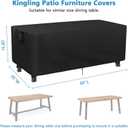 Kingling Patio Table Covers, Rectangular Outdoor Dining Table Cover 60 inch Outdoor Coffee Table Covers Waterproof Heavy Duty Patio Furniture Covers for Outside - 60''L x 35''W x 28''H (Black)