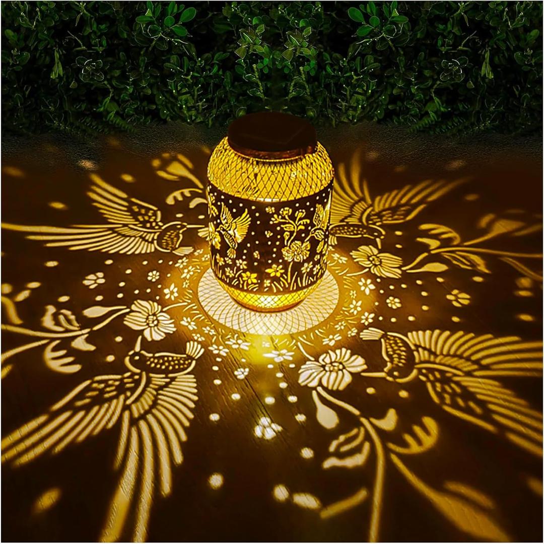 Solar Lantern Outdoor Hummingbird Garden Decor, IP65 Waterproof Hanging Solar Powered Lights Birthdays Gifts for Women Mom, Metal Decorative Light for Patio Yard Lawn Porch Backyard Christmas Solar Lantern Outdoor Hummingbird Garden Decor, IP65 Waterproof Hanging Solar Powered Lights Birthdays Gifts for Women Mom, Metal Decorative Light for Patio Yard Lawn Porch Backyard Christmas