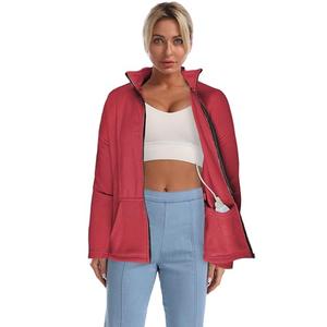 Mastectomy Shirts with Drain Pockets for Women Post Mastectomy Recovery Must Haves After Breast Surgery Zip Fleece Clothing Red S