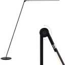 Brightech Libra LED Floor Lamp - Contemporary Minimalist Standing Lamp - Floor Reading Lamp for Over Chair - Adjustable Pivoting LED Head with Built-in Dimmer and Color Changing LED - Black