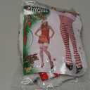 Forum Novelties Women's Christmas Thigh Highs Socks with faux fur Trim, Red/ White, One Size