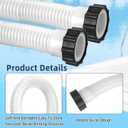 2 Pack 1 1/2 Pool Hose for Above Ground Pool 6ft Pump Replacement Hoses 1.5" EVA Heavy Duty Swimming Pool Hose for Above Ground, Filter Pumps, Saltwater Systems and Sand Filters (White)