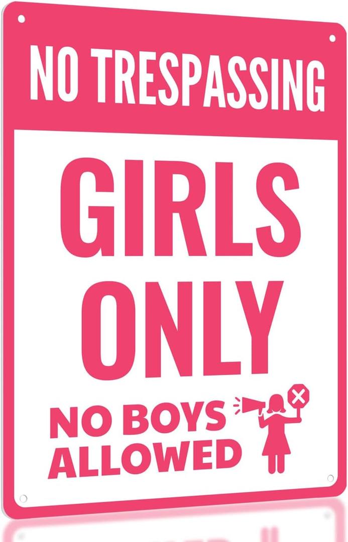 Cute Girls Only Sign Funny Pink Bedroom Decor For Girl, Perfect Family & Friends Gift for Birthday and Holidays, Ideal For Kids, Tween Rooms (Girls Only)