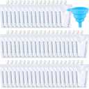 Patelai 300 Pieces Plastic Liquid Pouch Reusable Juice Pouches Travel Water Leak Proof Bags Bulk with Collapsible Silicone Funnel for Travel Outdoor (10 oz)
