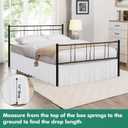 Biscaynebay Wrap Around Bed Skirts with Split Corners for King Beds 15" Drop, White Adjustable Elastic Dust Ruffles Easy Fit Wrinkle Resistant Silky Luxurious Fabric Machine Washable