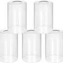 5 Pack Clear Glass Lamp ShadeGlass Shade Covers Replacements for Light FixturesCylinder Globe Glass Shades Covers for Pendant Lights Chandeliers Wall Sconces Bath Vanity Lights