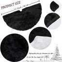 Faux Fur Christmas Tree Skirt,Large Luxury Tree Skirt with Snowflake Sequin, Christmas Decorations Holiday Thick Plush Tree Xmas Ornaments (Black, 36 Inch)