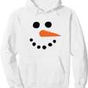 Winter Snowman Face Pullover Hoodie, Small