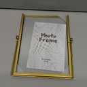 WOPPLXY 6"x 8" Gold Floating Frames, Set of 3 Pressed Glass Floating Frames, Vertical Adjustable Tabletop/Shelf Photo Frame, Gold Floating Picture Frame for 5x7, 4x6, 3x5 Photo Tabletop Display