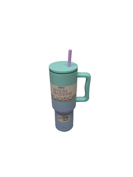 Simple Modern Kids 40 oz Tumbler with Handle and Silicone Straw Lid | Spill Proof and Leak Resistant | Reusable Stainless Steel Bottle | Gift for Kids Boys Girls | Trek Collection | Ocean Water