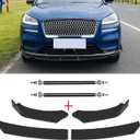 Black Front Bumper Lip Splitter Spoiler + Strut Rods Compatible with Dodge Charger RT SXT SRT 2012-2022