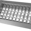 Repa Market 17" x 5" Inch Air Exhaust Grille for Round Ducts - 2 Adjustable Louvre Blades - Galvanized Air Supply Vent Cover - Side Fit Round Surface Canal Ducting from 9.84" to 35.43" Inches