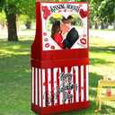 Valentine's Kissing Booth 54 x 28 in Valentines Photo Prop Kissing Booth Stand Cardboard Cutout Decorative Sign for Carnival Romantic Wedding Party Outdoor Decorations(Classic)