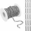 PATIKIL 16.4Ft Silver Tone Link Chain Roll for Jewelry Making, 5mm Wide Aluminum Twisted Link Chain Bulk for Jewelry Making DIY Craft Supplies Necklaces Bracelets Earring