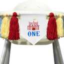 1st Birthday High Chair BannerWood Bead Tassel GarlandFirst Party Tassel BannerBirthday Photo BackdropWall Hangings Decorative for Kids Bedroom Nursery (RedCarnival)