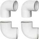 2" PVC 90 Degree Elbow, 2 Way Right Angle PVC Pipe Fitting, 4Pcs Pipe Fitting, Corner Fittings for Sch40 Pipe DIY Frame and DIY Shelf Building Furniture Garden Support Structure
