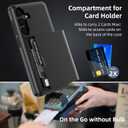 Wallet for Samsung Galaxy S25 Plus Case with Card Holder Dual Layer Military Grade Protective Shockproof Hidden Card Slot Slim Fit Phone Cover - Black