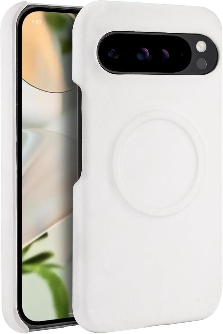 Phone Case for Google Pixel 9 Pro XL, [Compatible with Magsafe] Shockproof Protective Magnetic Phone Cover, Lightweight Slim Phone Holder for Women White