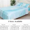 Sheet Set Blue Marble: Full Size Aqua Blue Bed Sheets for Teen Girls Kids Women Deep Pocket Baby Blue Marbling 4PC Bedding Sets with 1 Flat Sheet & 1 Fitted Sheet & 2 Pillowcases