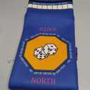 Mahjong Mat for Table 33''x33'', Non-Slip Mahjong Cloth Cover with Game Rules, Mahjong Tablecloth for Poker, Board Games Table Mat, Card Games, Tile Games, Dominoes (Blue)