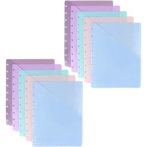 Discbound Dividers with Pockets 7x9.25'' Classic Size Discbound Notebook Divider 9 Disc Bound Planner Inserts Pocket 10pcs Plastic Index Dividers for Planner Folder Office