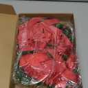 Dingion 6 Pcs 6 Inch Christmas Mini Cabinet Wreaths for Kitchen with Ribbon Bows Pinecone Berry Small Window Wreath Garland for Door Window Farmhouse Christmas Party Decorations