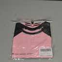 Abardsion Trendy Baby Tees for Women Y2K Shirts Cute Short Sleeve Crewneck Slim Fit Going Out Tops (X-Small, Light Pink & Black-sleeve)