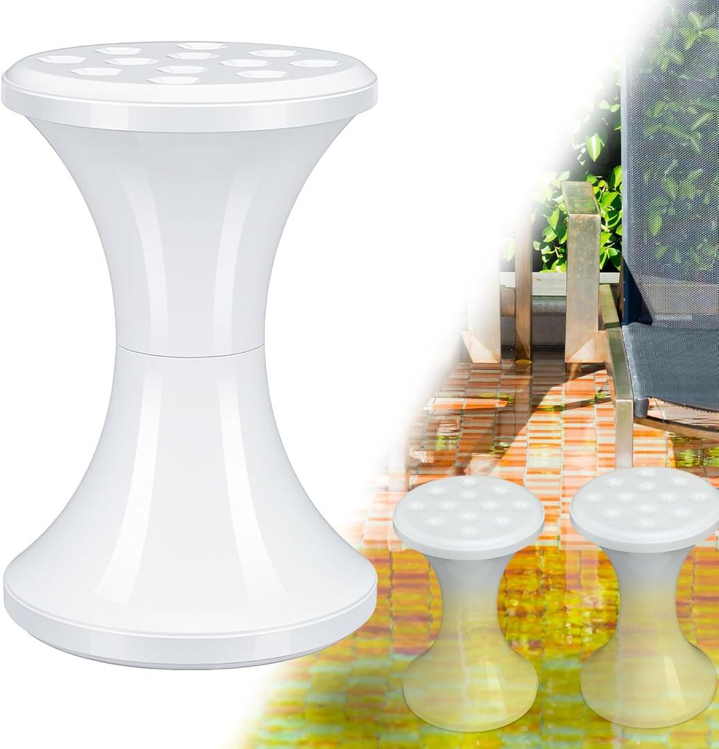 Leinuosen 2 Pack 17.5 Inch Pool Chairs Stools for Underwater White Mini Pool Table Accessories for Outdoor Indoor Underwater Bar Scene Deck Submersible Barstool