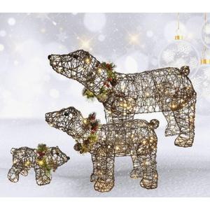Lighted Christmas Decorations Outdoor Rattan Polar Bear 3 airs