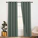 RYB HOME Soundproof Curtains 95 inches  3 Layers Blackout Curtains Noise Reducing Thermal Insulted Drapes for Bedroom Living Room Playroom, W 52 x L 95 inch, Hunter Green, 1 Pair