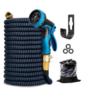 Kotto 150ft Flexible Garden Hose, Water Hose for Outside with 10 Spray Nozzles, Brass Connector, Leak-Proof, Blue, Father's Day Gifts