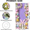 Happy Easter Door Cover Banner 70.87 x 35.43 Inch, Spring Easter Bunny Eggs Welcome Porch Banner, Vertical Easter Door Banner Decoration for Front Door Indoor Outdoor Party Decor