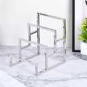 uxcell Clutch Purse Display Stand 3 Layer Wallet Display Rack Metal Clutch Holder Riser for Home Retail Store Supplies - Silver