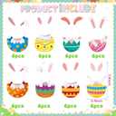 48 Pcs Easter Bunny Cutouts & Masks with 100 Glue Points - DIY Classroom Party Decor Favors