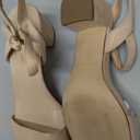 DREAM PAIRS Women's Low Heels Block Open Toe Ankle Strap Classic Short Chunky Sandals with Buckle for Daily Work Wedding Party (8)