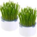 2Pcs Hydroponic Cat Grass Planter (no Seeds Included), Soil Free, Anti Digging, Anti Grass Uprooted, Wheatgrass Growing Kit, Cat Grass for Indoor Cats Pets (2)