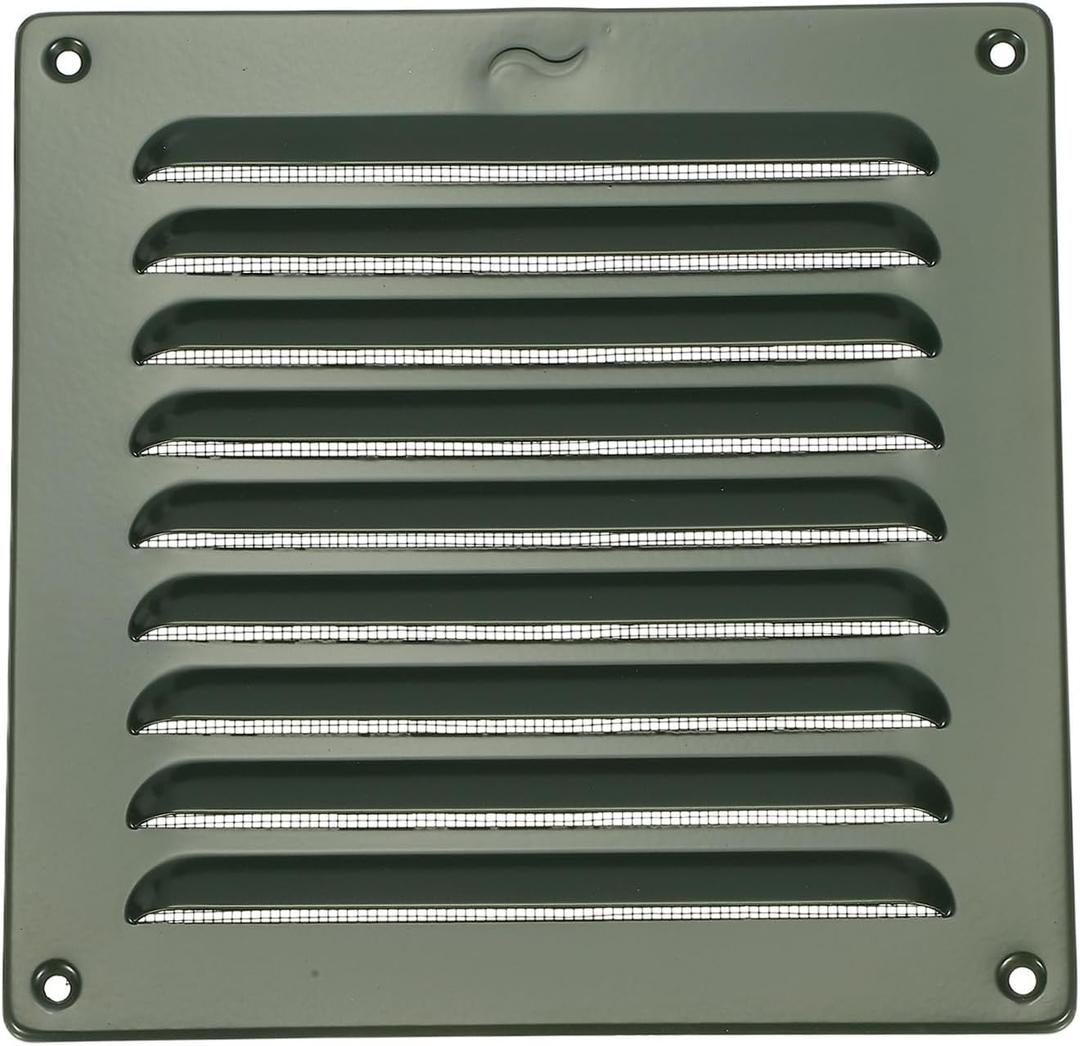 PATIKIL 8x8 Inch Aluminum Vent Cover, Screen Air Grille Ventilation Cover HVAC Louvered Grill for Home Kitchen Fireplace Bathroom Wall Ceiling, Green