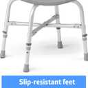 Medline Heavy Duty Shower Chair Bath Bench Without Back, Bariatric Bath Chair Supports up to 550 Lbs