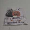 Halloween Pumpkin Hanging Sign Halloween Decorations Halloween Front Door Welcome Sign Halloween Wall Decor