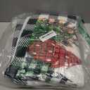 Honoson 8 Pcs Christmas Shower Curtain Set with Rugs and Kitchen Towels Buffalo Plaid Christmas Tree Bathroom Decor Merry Christmas Shower Curtain Decorations Xmas Farmhouse Gifts