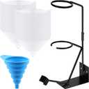 52Pcs Gravity Feed Gun Holder Stand, Cone Paint Strainers & Silicone Funnel Kit, Spray Gun Holder, Paint Filter Strainer and Cone Shaped Nylon Mesh Funnel Set for Car Paint Furniture Wood