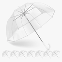 Clear Bubble Umbrella Wedding, High-Visibility Transparent Rain Umbrellas Bulk, Windproof Large Clear Umbrella, Firm and Durable, Dome Umbrellas for Wedding Bride Groom Photography Golf Outdoor, 9 Pcs