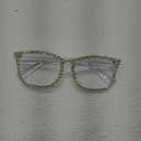 Square Rhinestone Reading Glasses For Women Blue Light Blocking Computer Readers Glasses (Transparent)