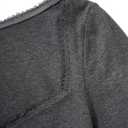 OMKAGI Womens Lounge Set Lace Square Neck Long Sleeve Tops Wide Leg Pants 2 Piece Outfits (X-Large, Dark Grey)