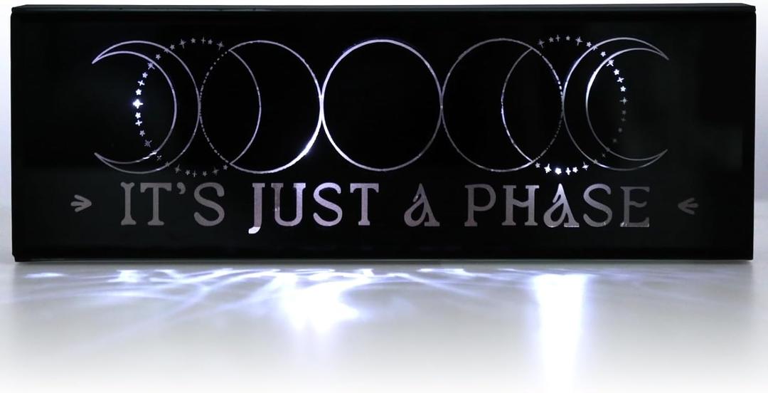 MUMTOP Lighted Moon Phase Decorations, Crescent Night Lights Ramadan Decor Battery Operated Moon Phase Lamp for Birthday Party Halloween Christmas Indoor Home Room Decor